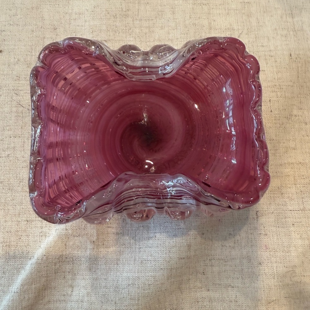 Elegant Cranberry Glass Bowl